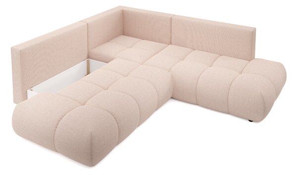 Masseno Narożnik DUCA z funkcją spania i pojemnikiem na pościel Narozniki L, Rozkładana sofa - Pomarańczowy, CURIO 60