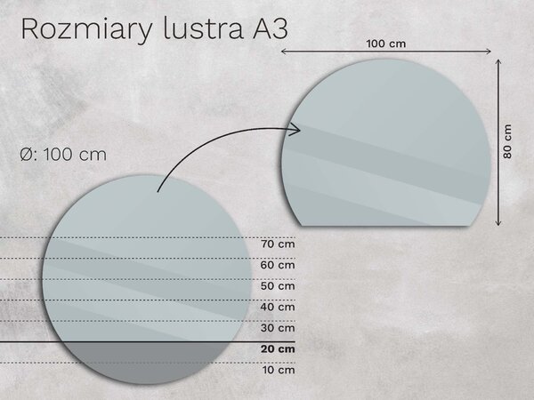 Nietypowe LED lustro do łazienki z oświetleniem A3 50x10