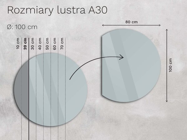 Nietypowe LED lustro do łazienki z oświetleniem A30