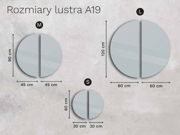 Nietypowe lustro LED z oświetleniem A19 S