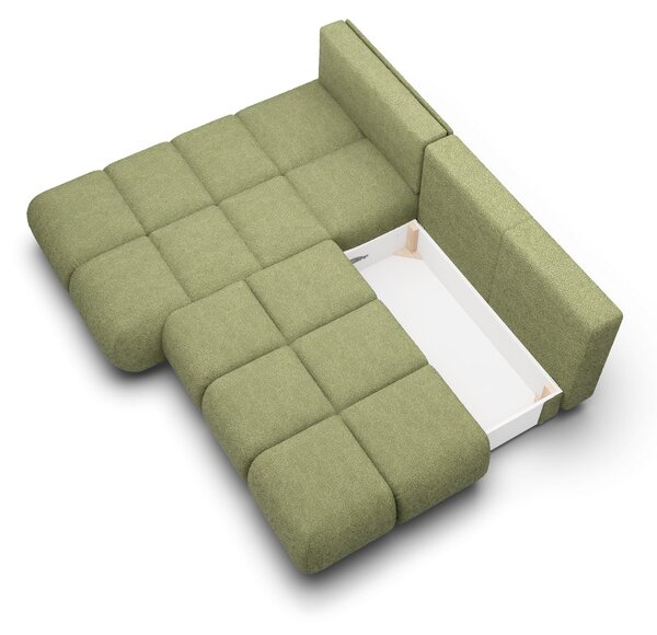 Masseno Narożnik CORSO z funkcją spania i pojemnikiem na pościel Narozniki L, Rozkładana sofa - Zielony, NOW OR NEVER 38
