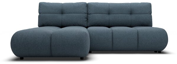 Masseno Narożnik CORSO z funkcją spania i pojemnikiem na pościel Narozniki L, Rozkładana sofa - Niebieski, NOW OR NEVER 77
