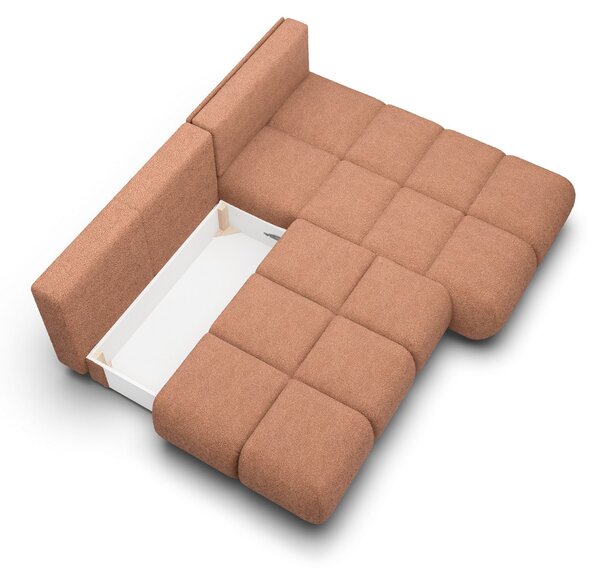 Masseno Narożnik CORSO z funkcją spania i pojemnikiem na pościel Narozniki L, Rozkładana sofa - Ceglasty, NOW OR NEVER 54