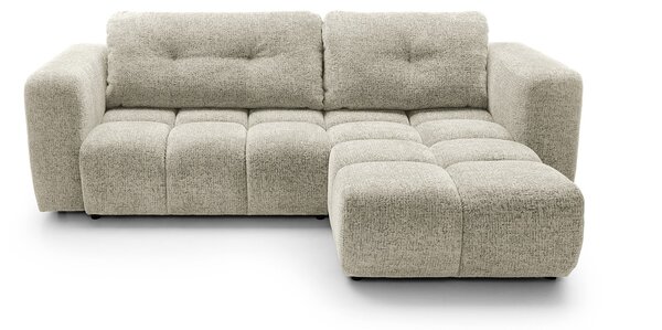 Masseno Narożnik ARTE z funkcją spania i pojemnikiem na pościel Narozniki L, Rozkładana sofa - Kremowy, BELLO 05