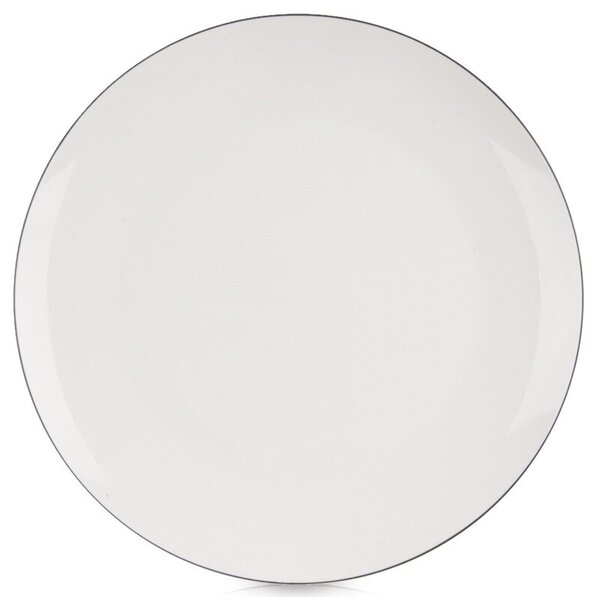 Talerz obiadowy płytki porcelanowy biały DECORA 27 cm