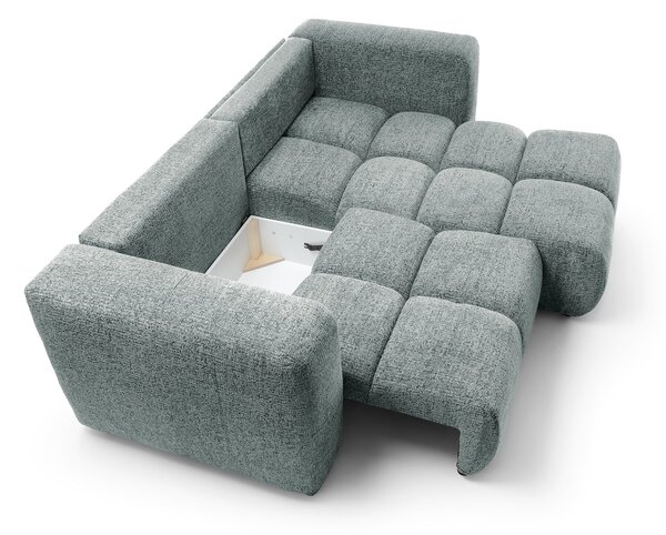 Masseno Narożnik ARTE z funkcją spania i pojemnikiem na pościel Narozniki L, Rozkładana sofa - Szary, BELLO 35