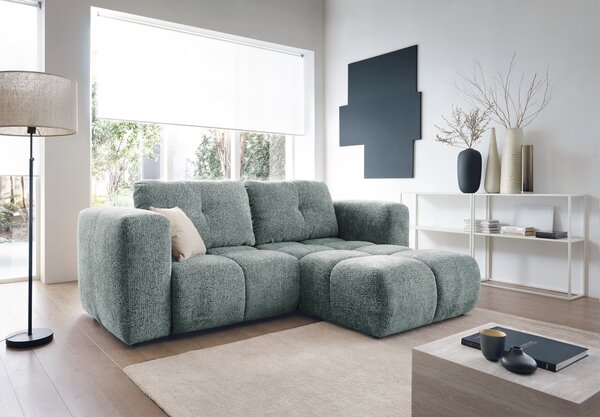 Masseno Narożnik ARTE z funkcją spania i pojemnikiem na pościel Narozniki L, Rozkładana sofa - Szary, BELLO 35