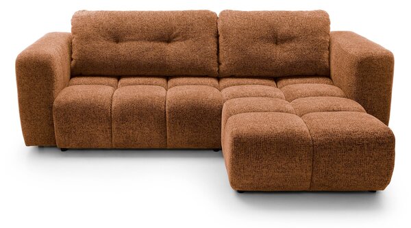Masseno Narożnik ARTE z funkcją spania i pojemnikiem na pościel Narozniki L, Rozkładana sofa - Miodowy, BELLO 40