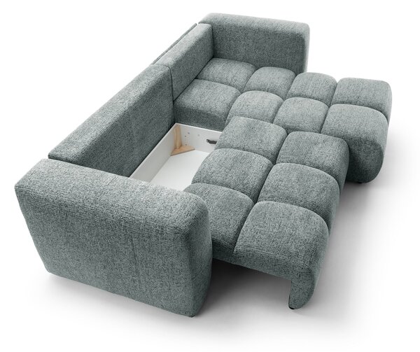 Masseno Narożnik ARTE z funkcją spania i pojemnikiem na pościel Narozniki L, Rozkładana sofa - Szary, BELLO 35