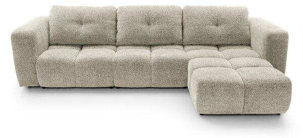 Masseno Narożnik ARTE z funkcją spania i pojemnikiem na pościel Narozniki L, Rozkładana sofa - Kremowy, BELLO 05