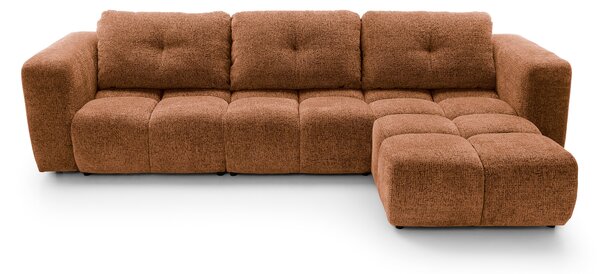 Masseno Narożnik ARTE z funkcją spania i pojemnikiem na pościel Narozniki L, Rozkładana sofa - Miodowy, BELLO 40