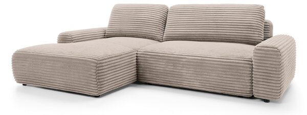 Masseno Narożnik OSSO z funkcją spania i pojemnikiem na pościel Narozniki L, Rozkładana sofa - Beżowy, AMBIENCE 04