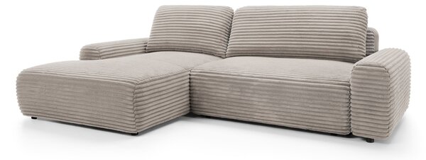 Masseno Narożnik OSSO z funkcją spania i pojemnikiem na pościel Narozniki L, Rozkładana sofa - Brązowy, AMBIENCE 05