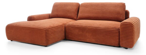Masseno Narożnik OSSO z funkcją spania i pojemnikiem na pościel Narozniki L, Rozkładana sofa - Ceglasty, AMBIENCE 09