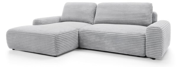 Masseno Narożnik OSSO z funkcją spania i pojemnikiem na pościel Narozniki L, Rozkładana sofa - Szary, AMBIENCE 18