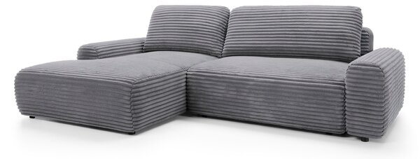Masseno Narożnik OSSO z funkcją spania i pojemnikiem na pościel Narozniki L, Rozkładana sofa - Szary, AMBIENCE 19