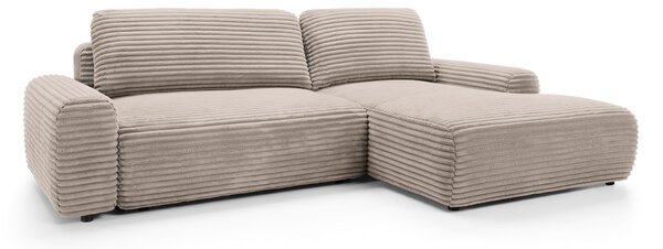 Masseno Narożnik OSSO z funkcją spania i pojemnikiem na pościel Narozniki L, Rozkładana sofa - Beżowy, AMBIENCE 04