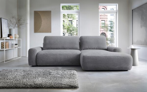Masseno Narożnik OSSO z funkcją spania i pojemnikiem na pościel Narozniki L, Rozkładana sofa - Szary, AMBIENCE 19