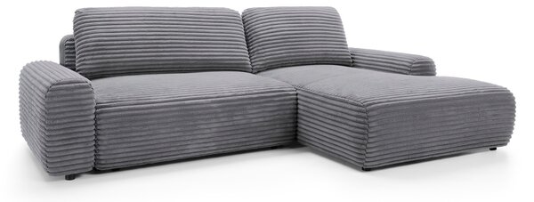 Masseno Narożnik OSSO z funkcją spania i pojemnikiem na pościel Narozniki L, Rozkładana sofa - Szary, AMBIENCE 19