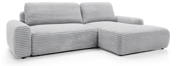 Masseno Narożnik OSSO z funkcją spania i pojemnikiem na pościel Narozniki L, Rozkładana sofa - Szary, AMBIENCE 18
