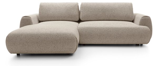 Masseno Narożnik ZEST z funkcją spania i pojemnikiem na pościel Narozniki L, Rozkładana sofa - Beżowy, PUENTE 16