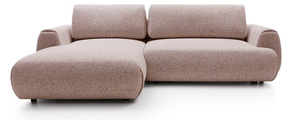 Masseno Narożnik ZEST z funkcją spania i pojemnikiem na pościel Narozniki L, Rozkładana sofa - Różowy, PUENTE 68