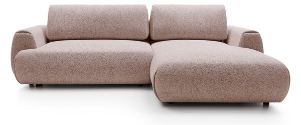 Masseno Narożnik ZEST z funkcją spania i pojemnikiem na pościel Narozniki L, Rozkładana sofa - Różowy, PUENTE 68