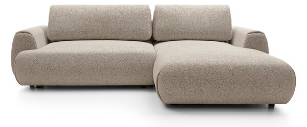 Masseno Narożnik ZEST z funkcją spania i pojemnikiem na pościel Narozniki L, Rozkładana sofa - Beżowy, PUENTE 16