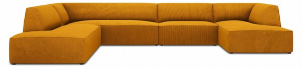 Sofa panoramiczna Ruby żółty sztruks