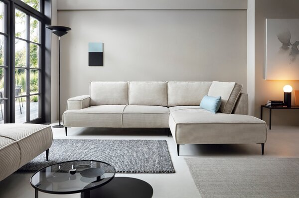 Masseno Narożnik DUNA Narożnik L-Kształtny, Modna sofa narożna do salonu - Beżowy, POSO 100