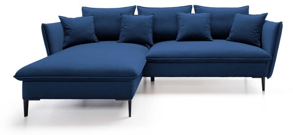 Masseno Narożnik SOLE z funkcją spania i pojemnikiem na pościel Narozniki L, Rozkładana sofa - Niebieski, RIVIERA 81