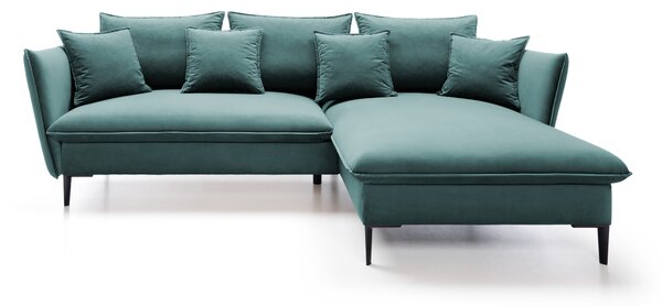 Masseno Narożnik SOLE z funkcją spania i pojemnikiem na pościel Narozniki L, Rozkładana sofa - Zielony, RIVIERA 87