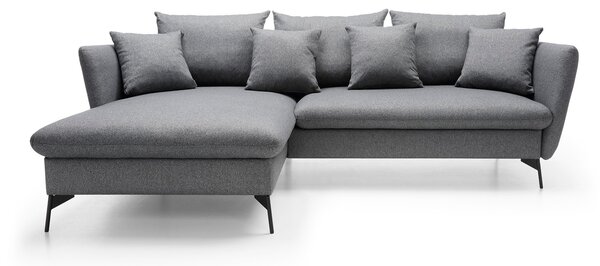 Masseno Narożnik FERRO z funkcją spania i pojemnikiem na pościel Narozniki L, Rozkładana sofa - Grafitowy, SOLID 99