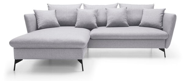 Masseno Narożnik FERRO z funkcją spania i pojemnikiem na pościel Narozniki L, Rozkładana sofa - Szary, SOLID 89