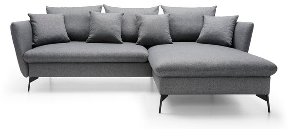 Masseno Narożnik FERRO z funkcją spania i pojemnikiem na pościel Narozniki L, Rozkładana sofa - Grafitowy, SOLID 99