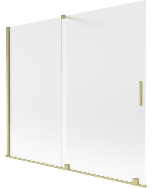 Mexen Velar parawan nawannowy 2-skrzydłowy rozsuwany 180 x 150 cm, szron, złoty szczotkowany - 896-180-000-31-55