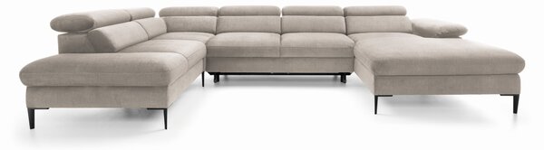 Masseno Narożnik MESTO z funkcją spania i pojemnikiem na pościel Narozniki U, Rozkładana sofa - Beżowy, VOGUE 02
