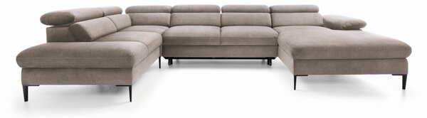 Masseno Narożnik MESTO z funkcją spania i pojemnikiem na pościel Narozniki U, Rozkładana sofa - Brązowy, VOGUE 04