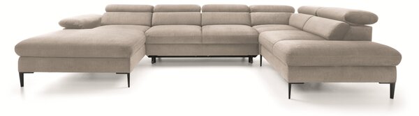 Masseno Narożnik MESTO z funkcją spania i pojemnikiem na pościel Narozniki U, Rozkładana sofa - Beżowy, VOGUE 02