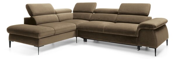 Masseno Narożnik MESTO z funkcją spania i pojemnikiem na pościel Narozniki L, Rozkładana sofa - Zielony, VOGUE 10