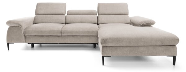 Masseno Narożnik MESTO z funkcją spania i pojemnikiem na pościel Narozniki L, Rozkładana sofa - Beżowy, VOGUE 02
