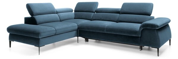 Masseno Narożnik MESTO z funkcją spania i pojemnikiem na pościel Narozniki L, Rozkładana sofa - Niebieski, VOGUE 13