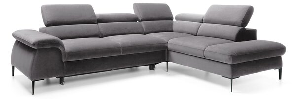 Masseno Narożnik MESTO z funkcją spania i pojemnikiem na pościel Narozniki L, Rozkładana sofa - Grafitowy, VOGUE 16