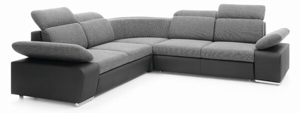 Masseno Narożnik TRENTO z funkcją spania i pojemnikiem na pościel Narozniki L, Rozkładana sofa - Szary, PUENTE 11