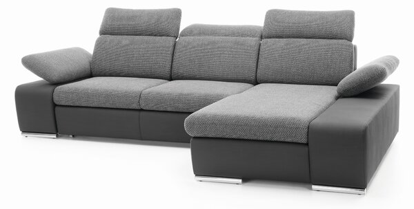 Masseno Narożnik TRENTO z funkcją spania i pojemnikiem na pościel Narozniki L, Rozkładana sofa - Szary, PUENTE 11