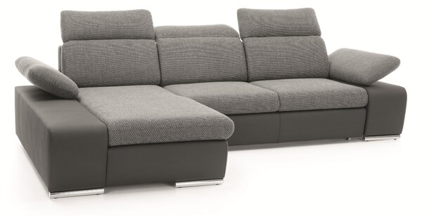 Masseno Narożnik TRENTO z funkcją spania i pojemnikiem na pościel Narozniki L, Rozkładana sofa - Szary, PUENTE 11