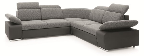 Masseno Narożnik TRENTO z funkcją spania i pojemnikiem na pościel Narozniki L, Rozkładana sofa - Szary, PUENTE 11