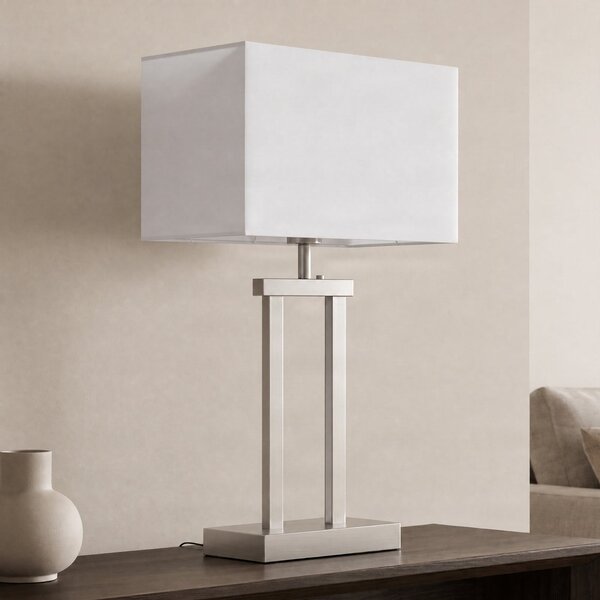 Lampa Stołowa Lindby, Sigurd, ściemnialny, metaliczny, salon, tkanina | tekstylia, nowoczesny