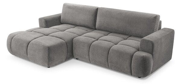 Masseno Narożnik VASTO z funkcją spania i pojemnikiem na pościel Narozniki L, Rozkładana sofa - Szary, VINCI 07