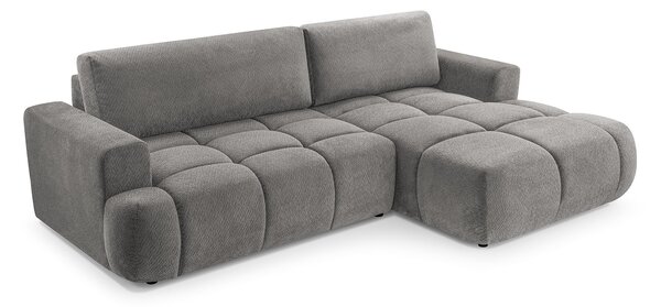 Masseno Narożnik VASTO z funkcją spania i pojemnikiem na pościel Narozniki L, Rozkładana sofa - Szary, VINCI 07